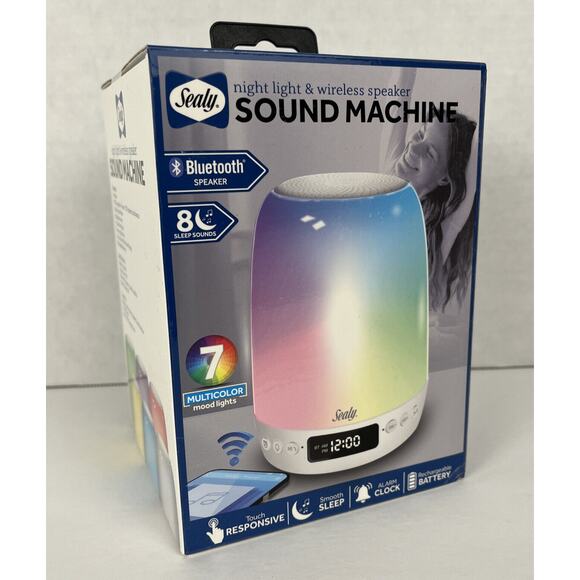 Sealy Night Light Wireless Speaker Sound Machine Bluetooth Rechargeable - Picture 1 of 6